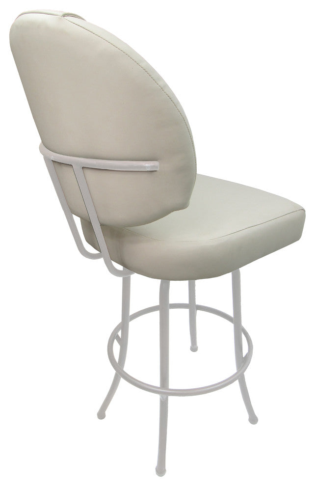 Swivel Counter Bar Stool, Ocean Beige Vinyl, Beige Metal Frame, 26"