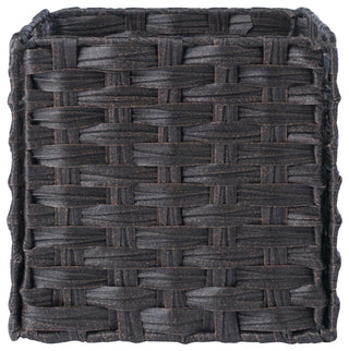Melanie 3-PieceFoldable Woven Fiber Basket Set, Chocolate