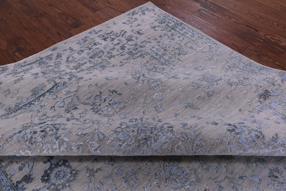 Wool and Silk Hand-Knotted Persian Rug 8' 1" X 10' 1" Q6257