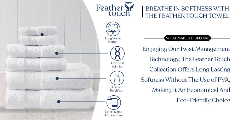 Delara 33-Piece 100% Organic Cotton Plush Bath Towel Sets, 36"x70", White