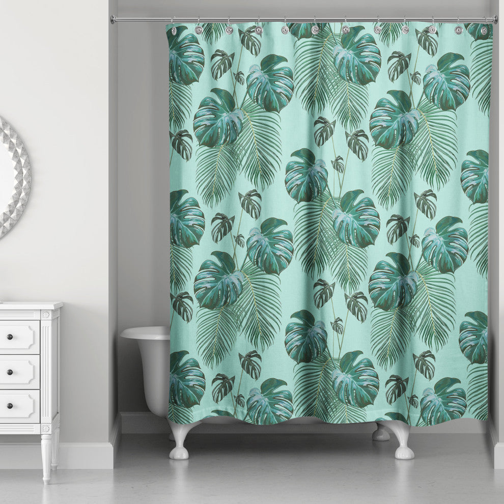 Palm Pattern 4 71x74 Shower Curtain