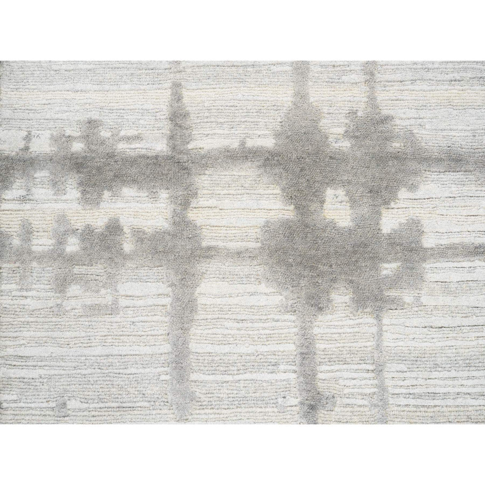 Ivory Hand Spun Undyed Natural Wool Hand Knotted Mat Oriental Rug, 2'1"x3'1"
