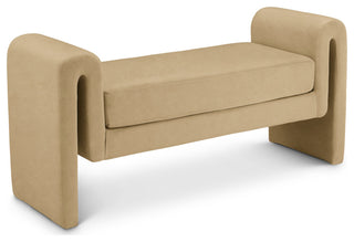 Sloan Velvet Upholstered Bench, Camel, 51" Wide