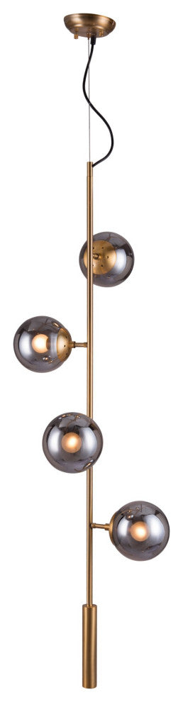 Pendant Ceiling Light Fixture, Glass, Steel Metal, Brass, Gold, Black, Lounge