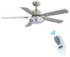 52" Ceiling Fan  Lights and Remote Control, Reversible Blades, Brushed Nickel