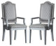 Benzara BM250685 Arm Chair With Padded Seat and Arched Top, Set of 2, Beige