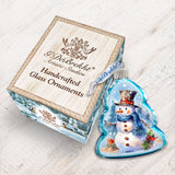 Cheerful Snowman Mercury Glass Ornaments