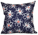 Penelope Floral, Geometric Print Pillow, Navy Blue, 26"x26"