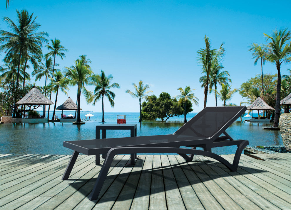 Compamia Pacific Sling Chaise Lounges, Dark Gray