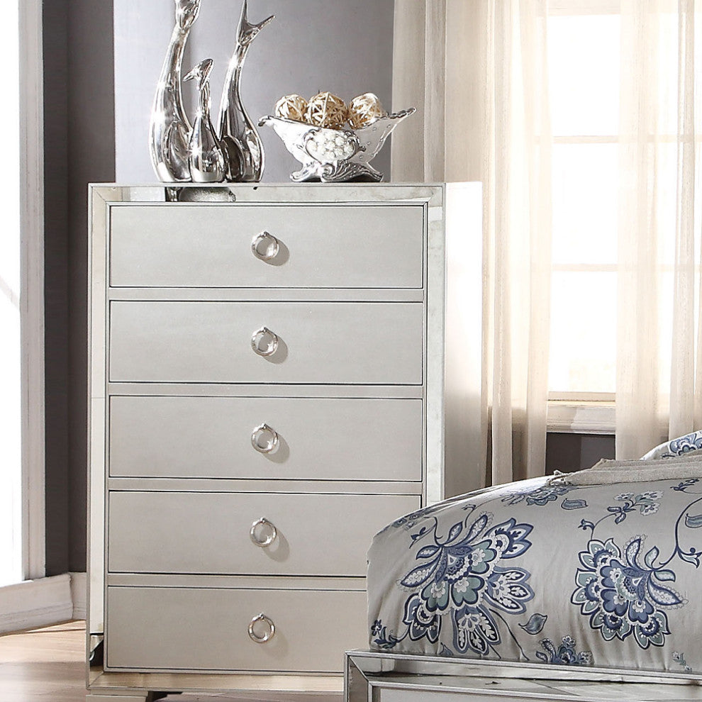 ACME Voeville II Mirrored Chest, Platinum