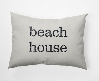 14x20" Beach House  Nautical Decorative Indoor Pillow, White
