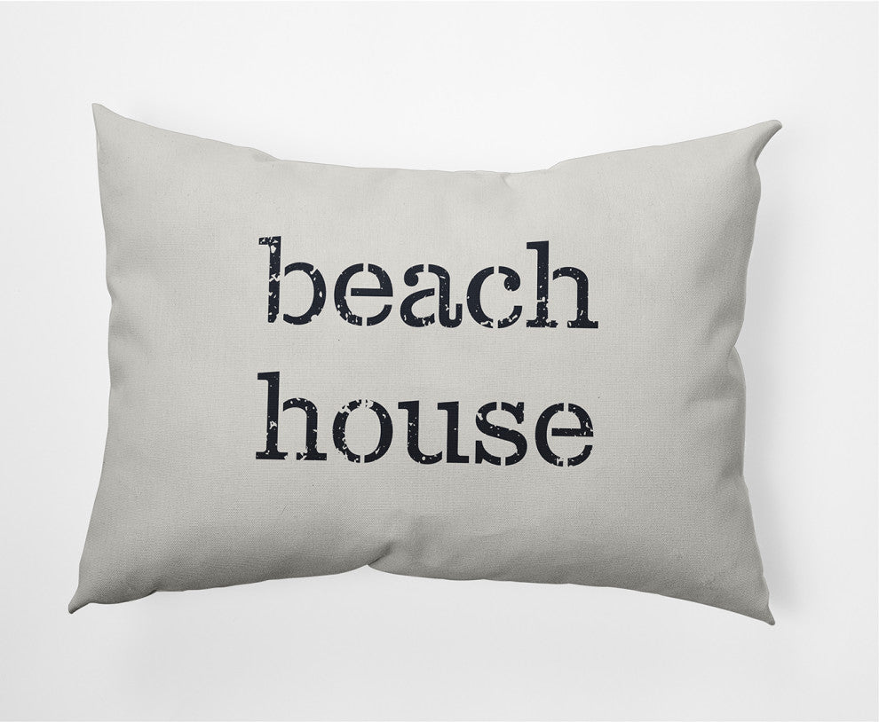14x20" Beach House  Nautical Decorative Indoor Pillow, White