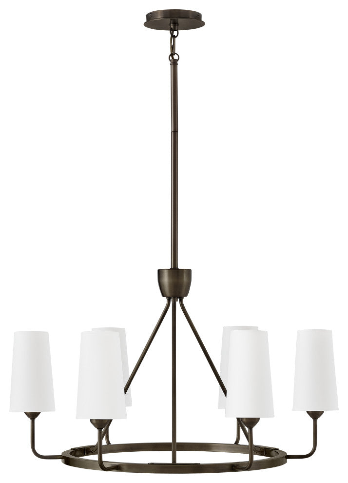 Hinkley 28.75" Lewis Medium Single Tier Chandelier, Black Oxide