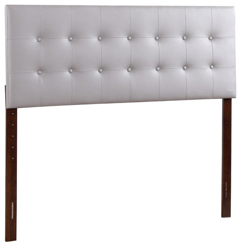 Glory Furniture Super Nova Faux Leather Upholstered King Headboard in Light Gray