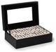 Crocodile Debossed Leather Double 9, 55 Piece Domino Set