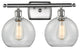 Ballston Athens 8" - 2 Light 18" Bath Vanity Light, Brushed Satin Nickel, Clear