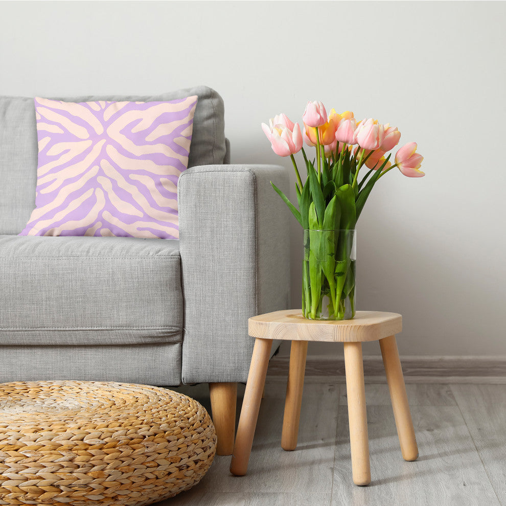 Animal Stripe Decorative Throw Pillow, Lilac, 26"x26"