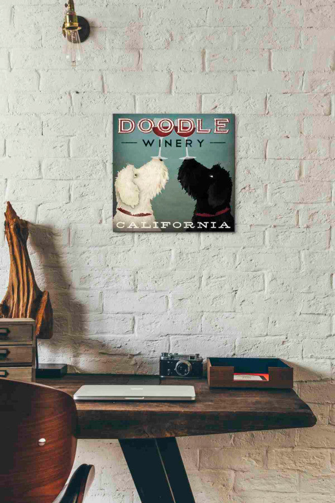 Epic Graffiti ''Doodle Wine'' by Ryan Fowler, Giclee Canvas Wall Art, 12"x12"