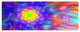 Bright Blue Fractal Petals Dandelion, Floral Canvas Art Print, 70"x28", 6 Panels
