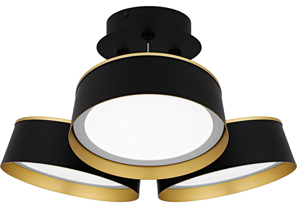 Quoizel BYS1719 Byrnes 19"W LED Semi-Flush Ceiling Fixture - Matte Black