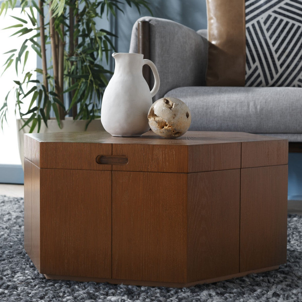Safavieh Rafaela Hexagon Coffee Table, Natural Brown, Natural Brown