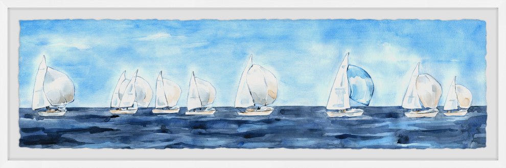 "Gone Sailing" Framed Painting Print, 45x15