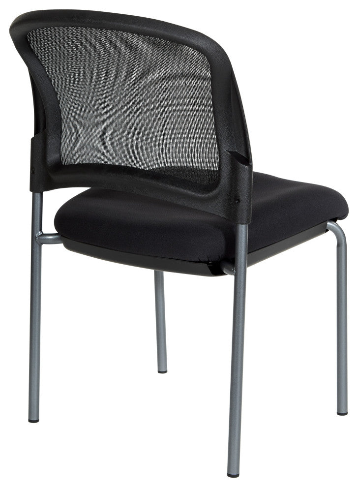 Titanium Black Visitors Chair With ProGrid Back and Straight Legs