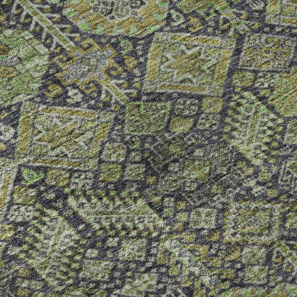 Premium Machine Washable Mayfield AMF574 Green 2'3" x 7'6" Runner Rug