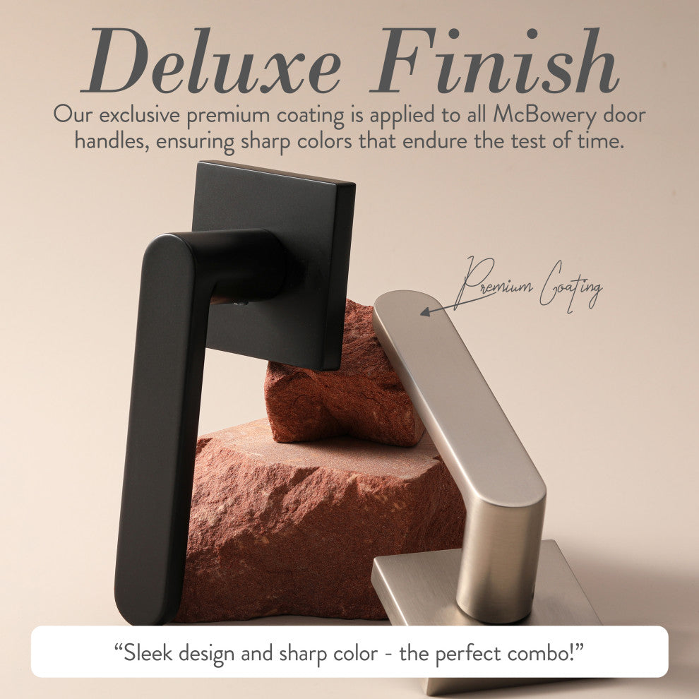 Modern Heavy Duty Designer Door Handle - Chrystie Collection, Satin Nickel, Double Dummy