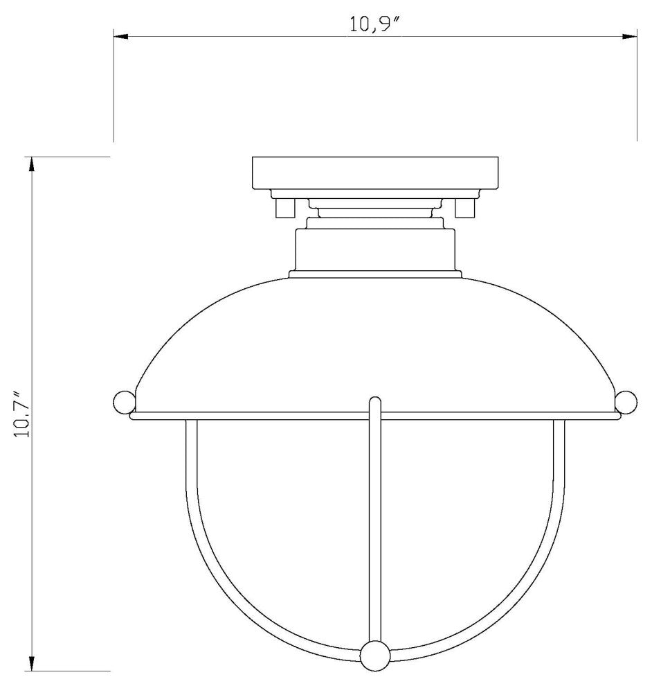 Z-LITE 590F-BK 1 Light Outdoor Flush Ceiling Mount Fixture, Black