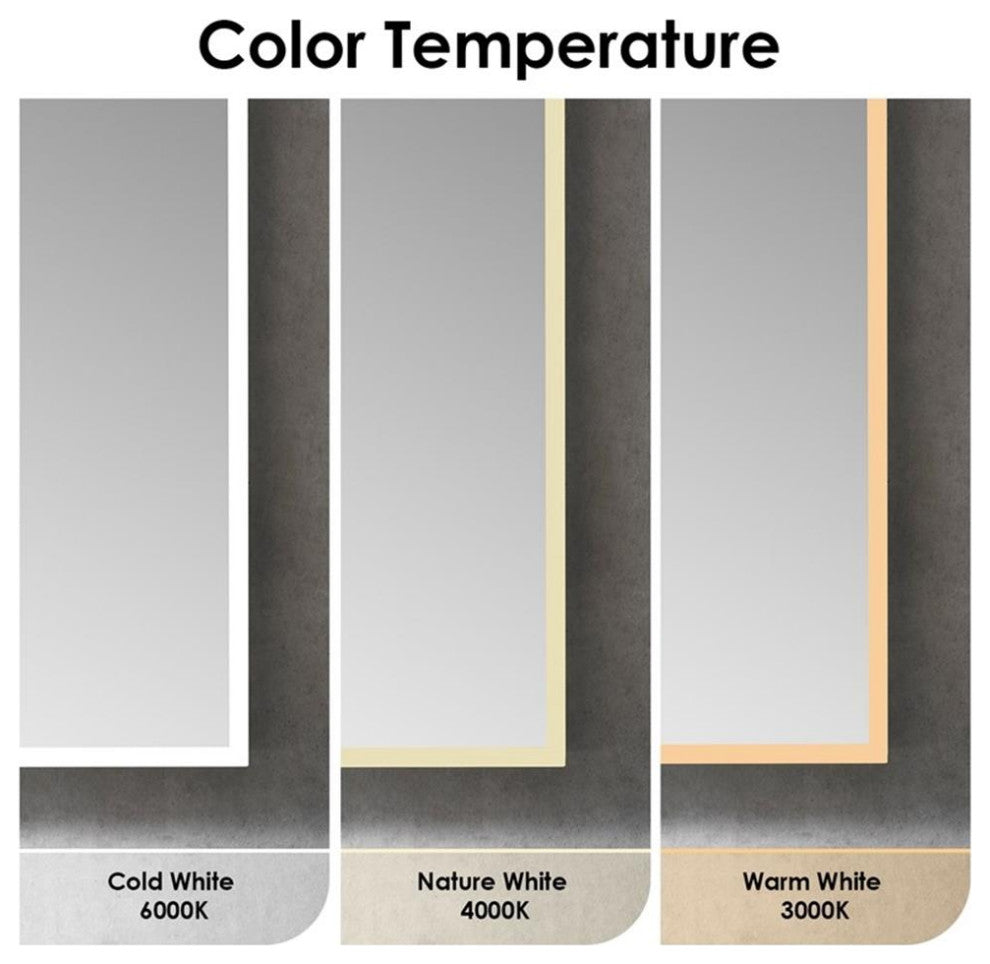 Carsoli 48" Clear Glass Surface-Mount/Recessed LED Mirror Medicine Cabinet