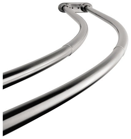 Kingston 60" - 72"  Adjustable Double Curved Shower Curtain Rod, Polished Chrome