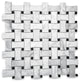 White Carrara Venato Marble DogBone Basketweave Mosaic Tile Honed, 1 sheet
