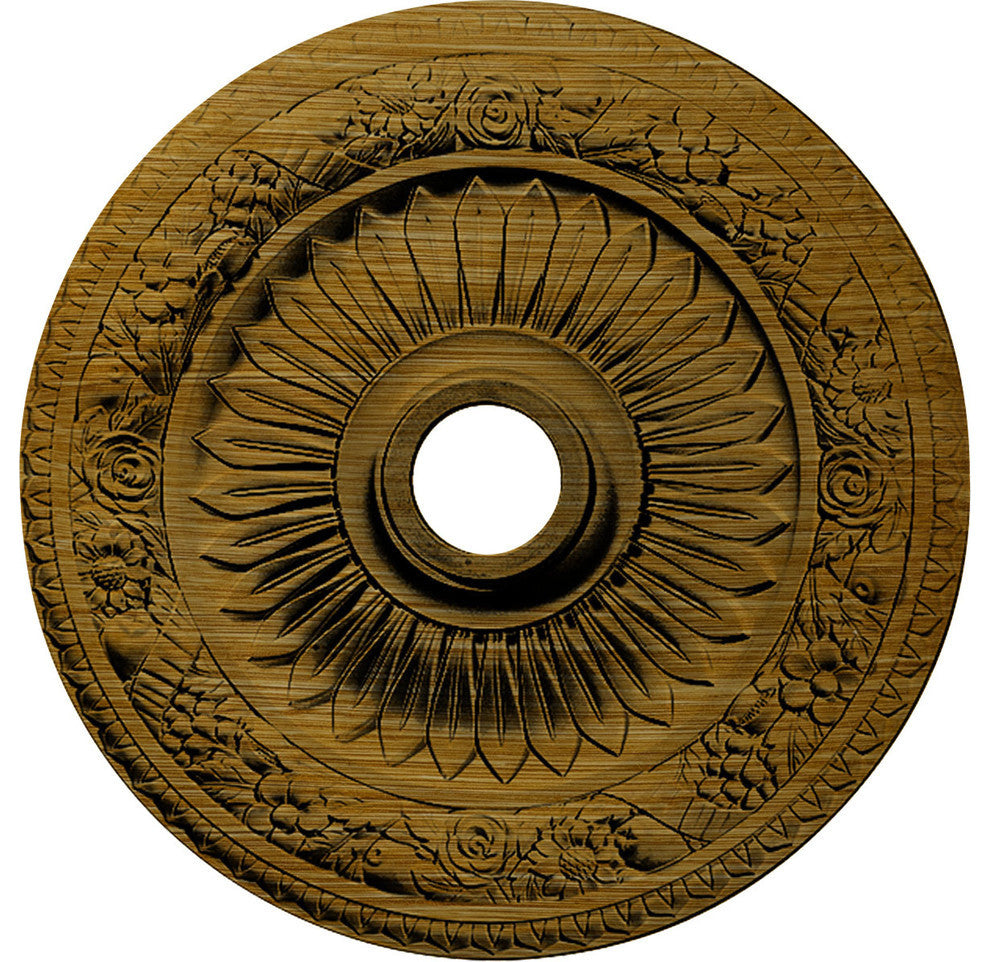 23.625"x3.625"x1.125" Bellona Ceiling Medallion, Golden Oak