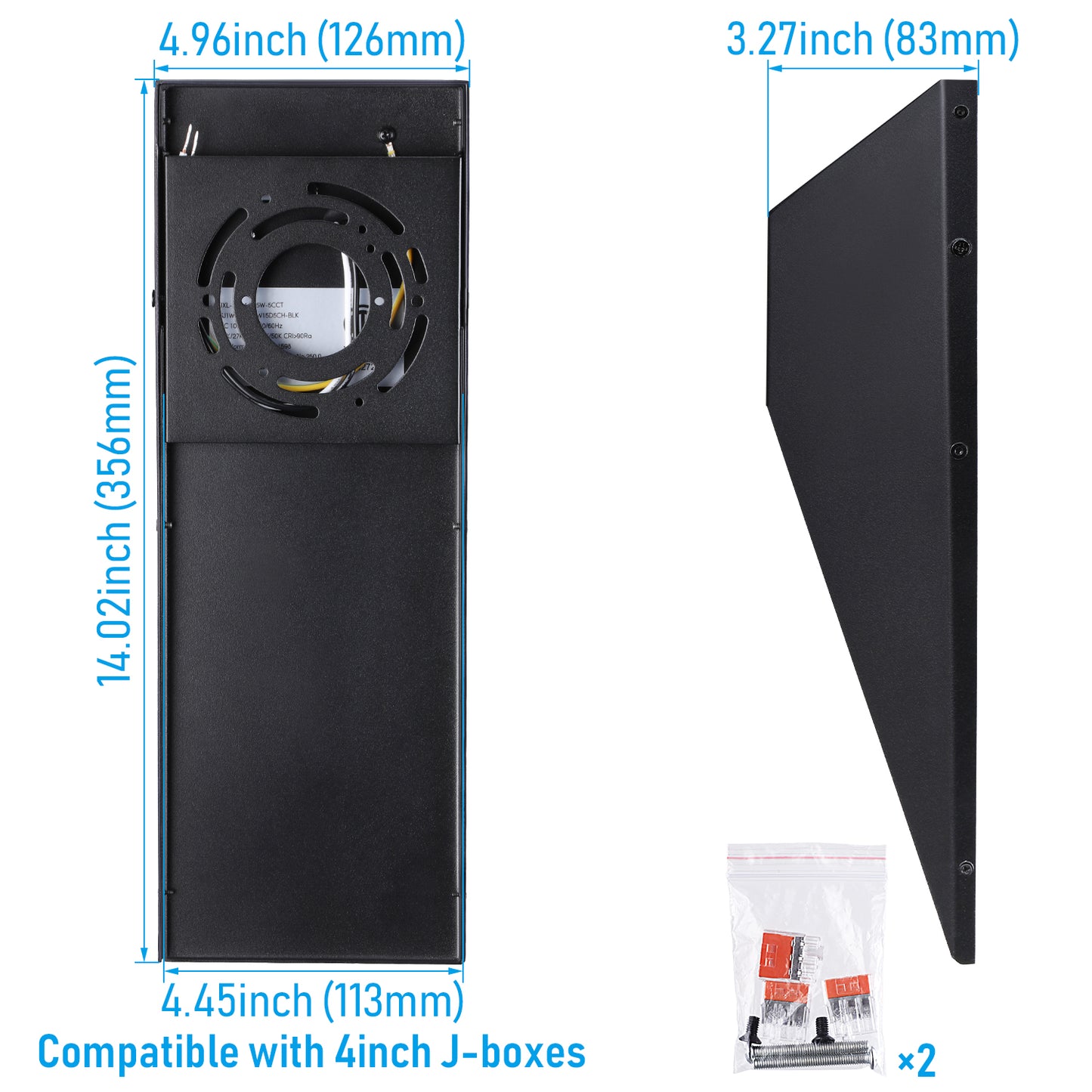 2-Pack 5CCT LED Wall Sconces, Dimmable, 12w