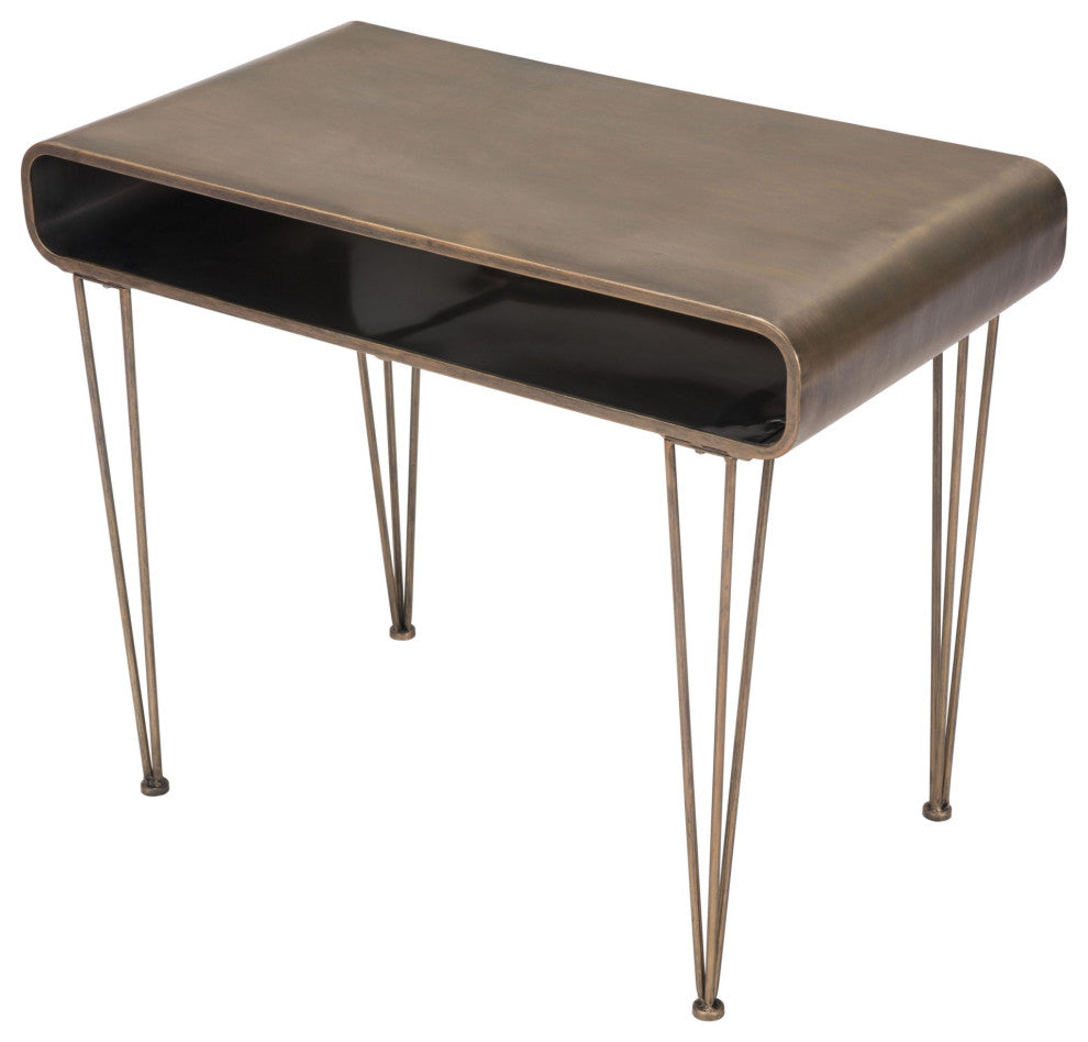 Computer Work, Rectangular, Steel Metal, Antique Gold, Home Business Office