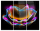 "Colorful Fractal Flower in Dark" Metal Wall Art, 3 Panels, 36"x28"