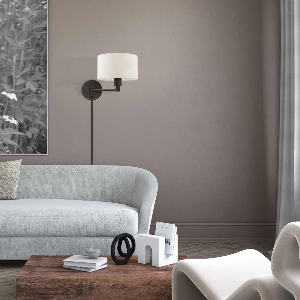 Swing Arm Wall Lamps 1 Light English Bronze Swing Arm Wall Lamp