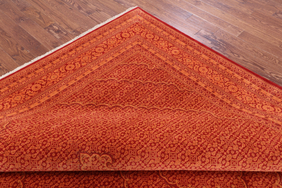 9' 3" X 12' 5" Persian Tabriz Handmade Wool & Silk Rug - Q13006