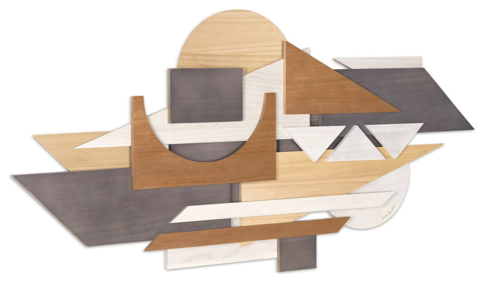 "Moonlit Mist" Hand Made Wood Abstracts Wall Art, Ap-106b-4824-07