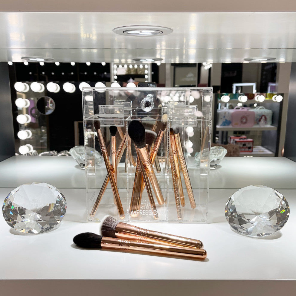 Diamond Collection Acrylic Makeup Brush Holder