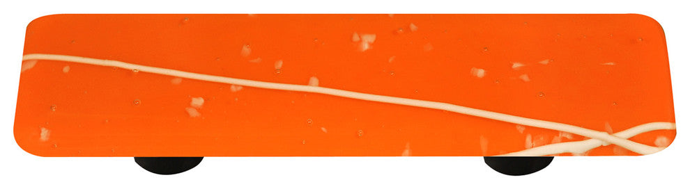 Art Glass Mardi Gras Pull, Alum Post, White Mg, Orange