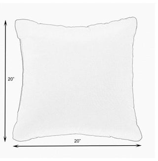 Sunbrella Canvas Navy/Cast Silver Outdoor Corded Pillows, Set of 2, 20x20