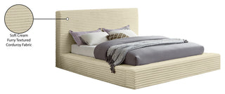 Dexter Upholstered Bed, Cream, Full, Corduroy Fabric