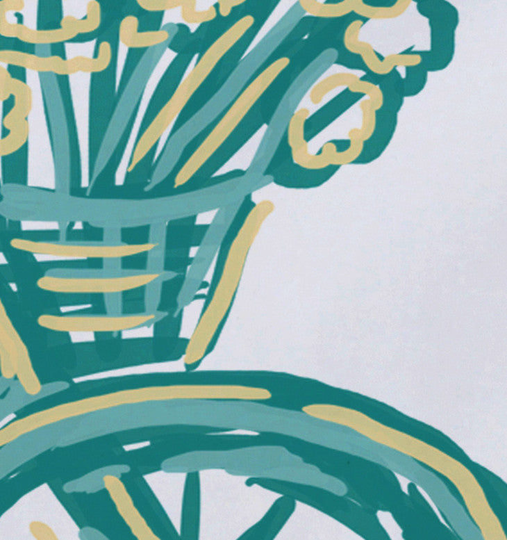 La Bicicleta Geometric Print Placement, Jade, Set of 4