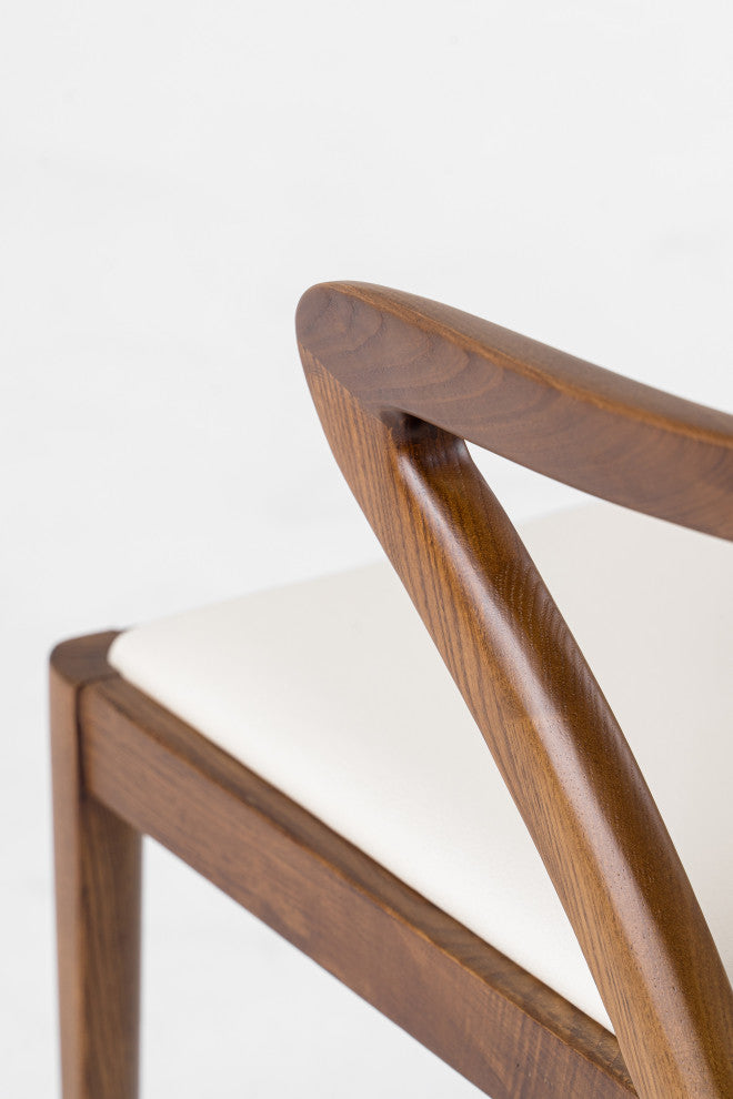 Falcon Dining Chair, Walnut and Cream, Wood and Leatherette