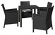 California Wickerlook Square Dining 5 Piece Set, Dark Gray