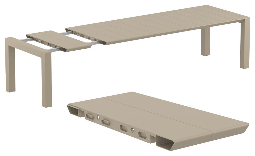 Air Extension Dining Set 9-Piece Taupe