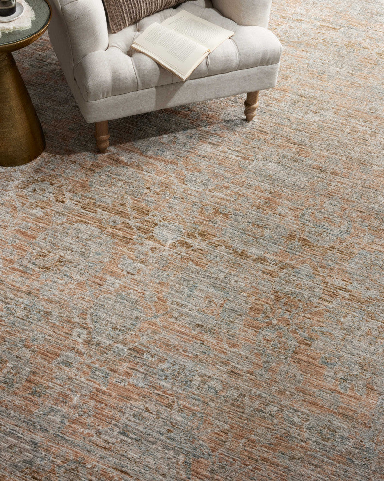 Jean Stoffer x Loloi Katherine Terracotta / Smoke 7'-10" x 7'-10" Round Area Rug