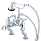 Vintage Classic Deck Mount Tub Faucet With Handshower, Hand Polished, Richly Tri